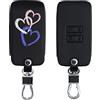 kwmobile Custodia Compatibile con Renault con 4 tasti Smart Key (solo Keyless Go) - Cover Chiavi Auto Protezione Copri Telecomando - Copri Chiave Copertura Cuore Metallico