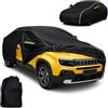 Generico Telo Copriauto da Esterno Estivo su Misura per Jeep Avenger (2022-) Copertura Esterno Modello Specifico con Cerniera Lato Guida Cinghie Regolabili Tasche Specchietti(Nero)