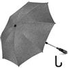 AILEEPET Ombrellino Parasole Universale per Passeggino e Carrozzina 73cm Diametro Protezione Anti UV 50+ con Un Manico per Ombrello - Grigio
