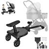 EGBNSY Pedana Passeggino Universale, Pedana Passeggino, Pedana per Passeggino Universale, Carico Max 25kg, Accessori Passeggino con Cuscino, Passeggino Gemellare per Passeggiate, Giochi e Spesa