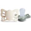 FRIGG Butterfly Confezione da 2 Ciucci | Ciuccio in Silicone | Senza BPA | Prodotto in Danimarca | Tettarella Anatomica | Cream/Sage (Taglia 1 (0-6 Mesi))