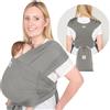KeaBabies Fascia Porta Bebè D-Lite - Facile Da Trasportare, Fascia Porta Bebè Regolabile, Fascia Porta Bebè Da Neonato A Bambino, Porta Bebè Ad Anello, Fascia Portabebè Ad Anello (Graphite)