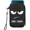 kwmobile Custodia Protettiva Compatibile con Nintendo 3DS XL - Astuccio con Chiusura Zip in Neoprene Don't Touch bianco/nero