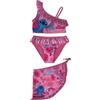 CARTOON Costume con Pareo Stitch Disney Beachwear per Bambini Coordinato Costume Due Pezzi con Gonna Abbigliamento Mare Piscina