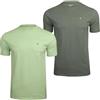 Xact T Shirt Uomo Confezione da 2 100% Cotone 200 g/m² Girocollo Maniche Corte vestibilità Classica Magliette Basic con Peached Finish e Logo Ricamato (Grigio Gun Metal/Verde Salvia, L)