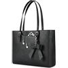 AYBUY Borse Tote a Mano da Donna, Borsa Tote Shopper Grande Capacità Donna, Impermeabile Tote Pelle per Shopping Viaggi Scuola Ufficio, Nero