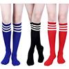 Tatuo 3 Paia Classic Striscia Tripla Calze Donna Ginocchio Calze Alte Calzini Morbidi di Cotone Tubo per Costume, 3 Colori (Colore Set 2)