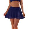 SHEKINI Donna Gonna da Nuoto Vita Alta Bikini Gonna Maglia Volant Bikini Gonna Corta(M, Blu Scuro)
