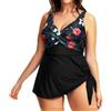 Generic Costume da Bagno Donna Curvy Tankini Bikini Mare Costumi da Bagno Taglie Forti Donna Abito Fluido con Orlo Asimmetrico con Incorporati Costumi Mestruali Costume Premaman