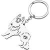 RAIDIN Acciaio inox 18 carati placcato oro argento carino cane portachiavi per le donne ragazze regali per auto borsa chiavi amanti dei cani (Pastore Tedesco-165SL)