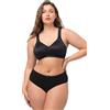 Ulla Popken Reggiseno di Microfibra Traspirante con Coppe Preformate Nero 85B 535571100-85B