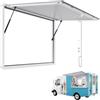VEVOR Sportello per Concessioni 1524 x 915 mm Finestra per Camion di Cibo con Telaio in Lega di Alluminio, Apertura Fino a 85 Gradi con Porta a Tenda e Gancio di Traino, Resistente all'Acqua Piovana