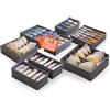 Avilia - Set 8 Organizer Cassetti Multi Misura Pieghevoli in TNT con Struttura Rigida Salvaspazio per Armadio e Cassetti, Ideali per Intimo e Accessori con Scomparti Multipli
