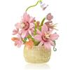 Vilbocr Set di mini blocchi di fiori, giocattoli, piante e piante grasse, vaso di fiori, collezione botanica, regalo di compleanno (giglio profumato, 155 pezzi)