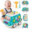 LTFIOON Giochi Bambini 1 Anno, Montessori Autobus Musicali Giochi Bambini 6 12 18 Mesi, Giocattoli Bambini 1 2 Anni, Giochi Montessori 1 2 Anno, Regalo di Compleanno per Bambini di 1-2 Anni (Blu)