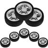 Mikinona 8 Pezzi Ruote Auto Giocattolo in Gomma 38Mm Diametro Foro 3Mm per Modelli Fai da Te Accessori per Macchinine Artigianali Gioco Educativo per