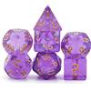 Cusdie Set di 7 dadi poliedrici per giochi di ruolo come Dungeons and Dragons, per giochi di ruolo, giochi di ruolo (viola con falce)