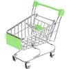 POPETPOP Mini Carrello della Spesa Design Compatto e Funzionale Verde in Ferro e Plastica Cestino Portaoggetti per Ragazzo Ragazza , Decorazione per Festival o Cucina