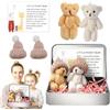 HSYWSH Orsetto in Scatola, 2 Pezzi Orsetto Nella Scatola, Piccolo Orso Tascabile con Biglietto Ispiratore, Orso di Peluche Positivo per Famiglia Amici Colleghi Regalo (A)