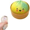 Eznaobo Dumpling Squishy Mystery con scatola per cottura a vapore, Glitter Dumpling Squishy, giocattolo antistress da spremere, S-quishy-Knödel extra grande come palla sensoriale antistress per bambini e