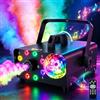 Eirolace Macchina per fumo con Bluetooth,Sfera da discoteca luminosa e luci LED RGB, portatile altoparlanti Bluetooth con 9 LED luci controllabili, macchina per fumare DJ per Natale, festa, matrimonio, effetto