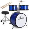 XDrum Junior KIDS Batteria incl. Scuola - Batteria Compatta per Bambini - Per Bambini Dai 3 Ai 5 Anni - Montaggio Facilissimo - Con Scuola, Sgabello, Bacchette & Chiave Di Accordatura - Blu