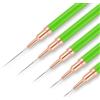 AYBUY Set Pennelli per Nail Art, 5 Pezzi Pennelli per Unghie, Pennelli Liner di Precisione per disegnare e punteggiare le unghie, Disegnare Linee Fini Attrezzo, dimensioni 7/9/11/15/25 mm, Verde