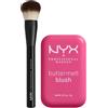 NYX Professional Makeup Buttermelt Blush in Polvere 11 Butta Than Before con Burro Mango Mandorle e Karité + Pennello Viso Pro Brush Buffing con Setole Arrotondate - Set da 2