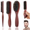 Half Forest 3 Pezzi Spazzola Setole Cinghiale Spazzola Pelo Di Cinghiale Manico In Legno, Unisex, Per Pettinare Barba E Capelli, Adatto A Tutti I Tipi Di Capelli