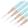 AYBUY Set Pennelli per Nail Art, 5 Pezzi Pennelli per Unghie, Pennelli Liner di Precisione per disegnare e punteggiare le unghie, Disegnare Linee Fini Attrezzo, dimensioni 7/9/11/15/25 mm, Azzurro