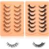 SLIAXINT 14 paia di Ciglia Finte 3D, Cat Eye Soft Fake Eye Lashes | Lashes Wispy D Curly Fluffy 3D Effect, Riutilizzabili Ciglia Finte