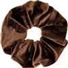 Specora - Classic Velvet Scrunchie marrone - Confezione da 1 - 14 cm - Morbido, voluminoso e delicato sui capelli - Elastico per capelli da donna