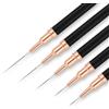 AYBUY Set Pennelli per Nail Art, 5 Pezzi Pennelli per Unghie, Pennelli Liner di Precisione per disegnare e punteggiare le unghie, Disegnare Linee Fini Attrezzo, dimensioni 7/9/11/15/25 mm, Nero