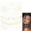 ELNX 6 Fogli Glitter Freckles | Patch Glitter per Face | Stempel faux freckles Tattoos temporanei Adesivi viso per Donne Festival Halloween Natale Carnevale Parties Make-up (Oro B)