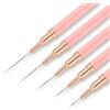 AYBUY Set Pennelli per Nail Art, 5 Pezzi Pennelli per Unghie, Pennelli Liner di Precisione per disegnare e punteggiare le unghie, Disegnare Linee Fini Attrezzo, dimensioni 7/9/11/15/25 mm, Rosa