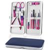 AYBUY Set Manicure Professionale, 12 pezzi Set Tagliaunghie Unghie, Kit Pedicure Manicure con custodia in pelle pregiata per Uomo/Donna, set di bellezza portatile, per viaggi (Sfumatura)