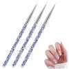 AYBUY Pennelli Unghie Gel, 3 Pezzi Pennelli per Unghie con Manico con Strass e Setole in Nylon, Strumenti per la Nail Art per UV Gel Disegno e Decorazioni, Blu