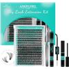 AMZGIRL LASH Kit di extension per ciglia, 320 pezzi, kit fai da te per singoli gruppi di ciglia, legatura e sigillatura delle ciglia, rimozione delle ciglia per le extension(kit 40D, D-Mix9-16mm)