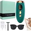 HASAIKA® Epilatore Laser IPL, Epilatore Luce Pulsata con Raffreddamento, 5 Livelli di Energia, Epilatore indolore per ascelle, braccia, gambe e tutto il corpo (Verde)