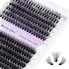 WENDY LASHES Ciglia Finte Individuali D Curl 0,07mm Mix 12-16mm 3D Effect 40D+50D Ciuffetti Extension Ciglia Ciuffetti Ciglia Finte DIY Individuali Cluster Ciglia(3D Effect-40+50-0.07-D-1216)