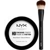 NYX Professional Makeup High Definition Finishing Powder Cipria 01 Translucent in Polvere Finish Matte Compatta e Opacizzante + Pro Brush Buffing Pennello Viso Multiuso Professionale - Set da 2