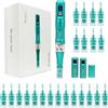 Lazzybeauty Dr.pen Microneedling, Dermapen A6S - Micro Derma Roller elettrico senza fili con 12 aghi a 16 pin e 10 cartucce di ricambio a 36 pin, kit per la cura della pelle per viso e corpo