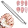 AYBUY Magnete per Unghie, 3D Magnetic Cats Occhi Polacco Polish Magnete Penna Chiodo, Cat Eye Magnet con Perlina Magnetica, Doppia Testa, Uso Casa & Salone, Argento