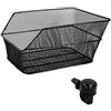 MADICKS Cestino Bici Posteriore in Rete Nero Resistente Bicicletta Unisex per Tutti I Tipi di Bici con Portapacchi + Campanello Classico