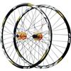 ZXGSXIOU Set di ruote per MTB da 26, 27,5 e 29 pollici, in lega di alluminio, 142 mm, a doppia parete, per freni a disco anteriori e posteriori, con cassetta per biciclette a 7-12 velocità.