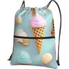 Generic Borsa con Coulisse Ice Cream And Waffle Pattern Print Sportiva Sacche Pieghevole Sport Gym Sacca Borsa Durevole per Shopping Viaggio