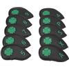 Generic Set di 10 Coperture per Mazze da Golf con Motivo a Quadrifoglio, per Protezione della Mazza, Adatte per la Maggior Parte delle Mazze, Facili da Usare per gli Appassionati di Golf (BLACK)
