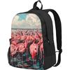 Tamiger Borsa unisex con stampa fenicottero di grande capacità, resistente all'acqua, leggera, per gite di fine settimana all'aperto
