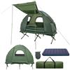 SOARS Tenda da Campeggio 5 in 1, con Brandina Letto da Camperggio Rialzato e Matterasso Gonfiabile Spesso, con Cuscino, Sacco a Pelo e Borsa, Facile da Trasportare, Professionale (per 1 Persona)