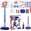 Genérico Set di canestro da basket, per bambini piccoli, 4 in 1, per piscina, basket, canestro, supporto per maglietta, gioco di palloni per sport all'aria aperta al chiuso per 1-8 anni